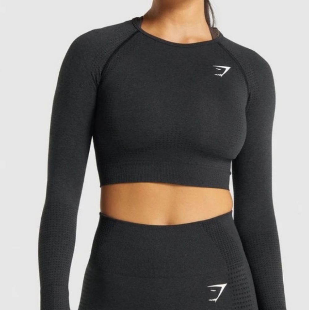 Women's Gymshark Vital Seamless 2.0 Crop Top Black Small